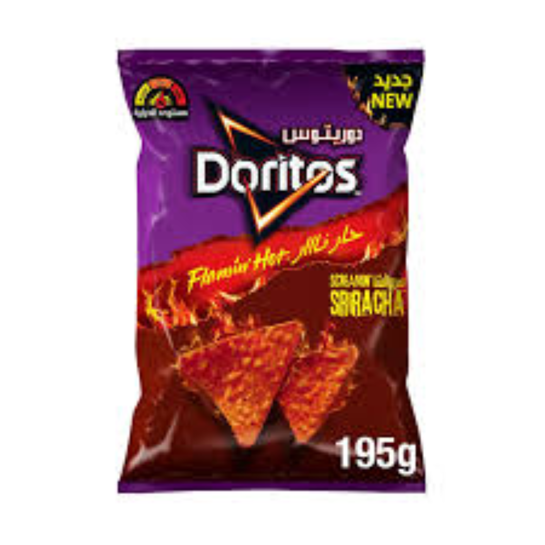 DORITOS FLAMMING HOT SCRMN SRIRACHA 195G